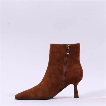Pedro Anton Goldie High Heel Ankle Boot - Tobacco Suede